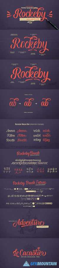 Rockeby Brush Font Family - 4 Fonts