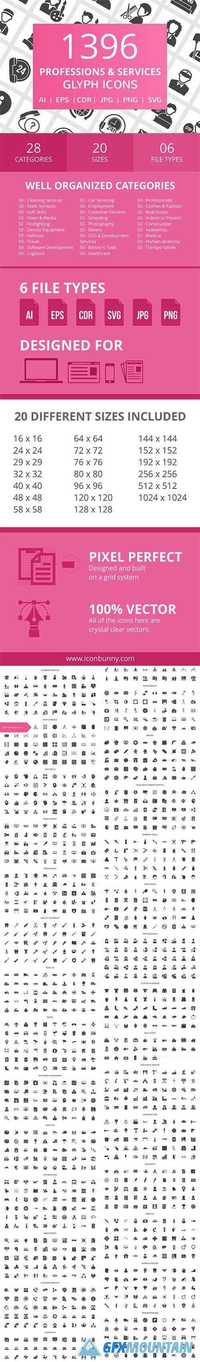 1396 PROFESSIONS GLYPH ICONS 2041572