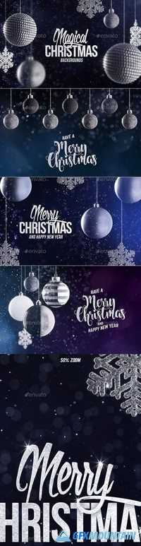 4 Christmas Backgrounds with Editable Text 21003151
