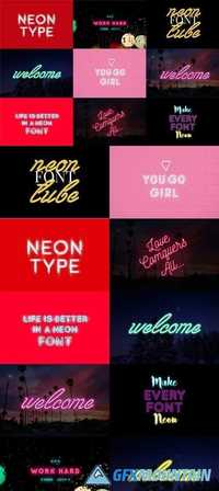 9 Neon Fonts - Mega Bundle 1826048