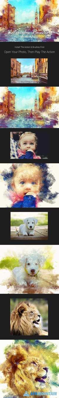Full Watercolor Painting Photoshop Action 21110517