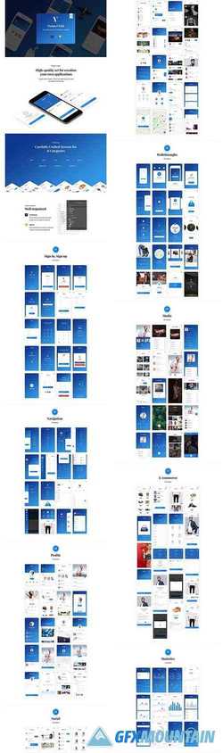 Vision App Mobile v2.0 - 150+ Mobile App Screens for Photoshop & Sketch
