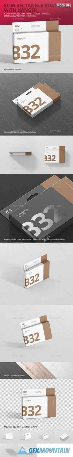 BOX MOCKUP - WIDE SLIM RECTANGLE SIZE WITH HANGER - 21258176