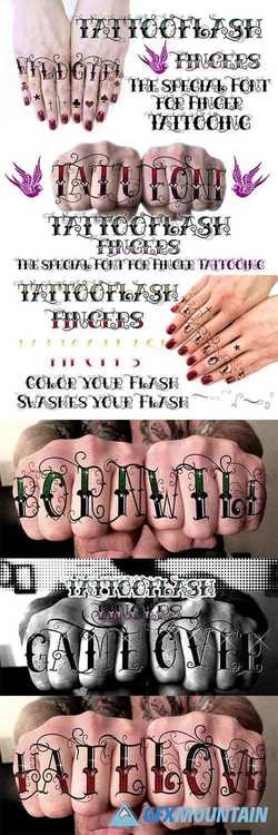 Tattooflash Fingers font family