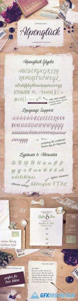Alpenglueck – a handwritten font