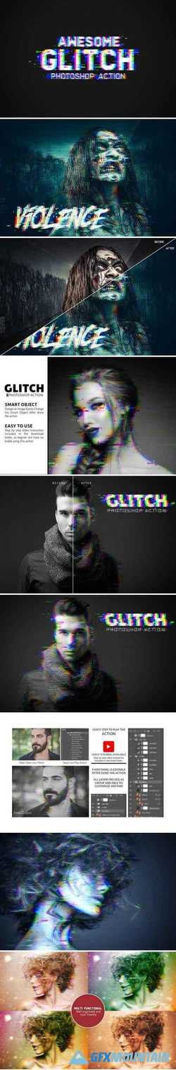 Glitch Photoshop Action 2151322