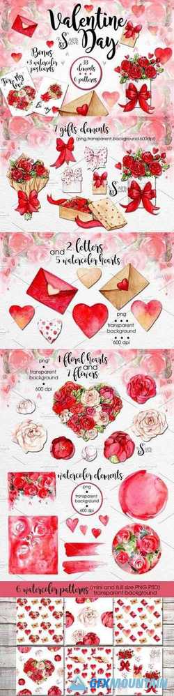 Watercolor Valentine Day 2247779