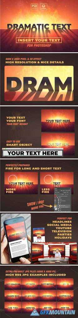 DRAMATIC TEXT EFFECT WITH FIRE - 2221980