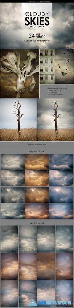 CLOUDY SKIES-BACKGROUNDS & OVERLAYS - 2083980