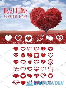 HEART - 36 vector icons 2204445