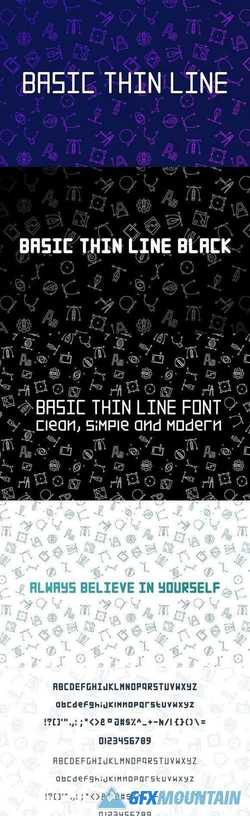 Basic Thin Line Font 2246465