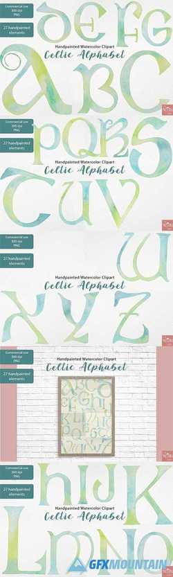 Watercolor Clipart Celtic Alphabet 2322598