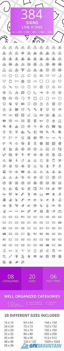 384 Sign Line Icons 2321755