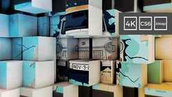 3D Cubes Wall Display in 4K 