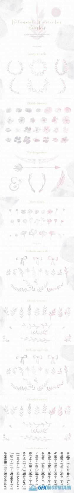 FLORAL WATERCOLOR PHOTOSHOP BRUSHES - 2350325