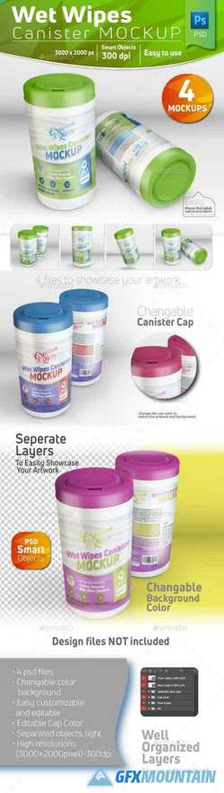 Wet Wipes Canister Mockup 21650442