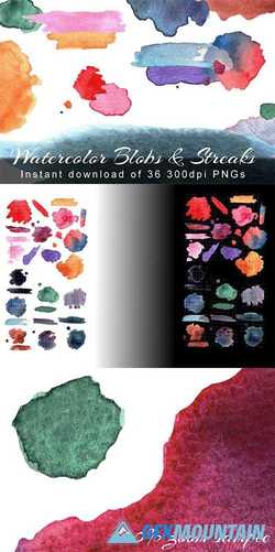 Watercolor Blobs and Streaks 2379632