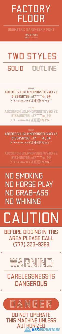 FACTORY FLOOR FONT - TWO STYLES 2380255