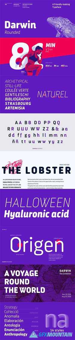 Darwin Rounded font family