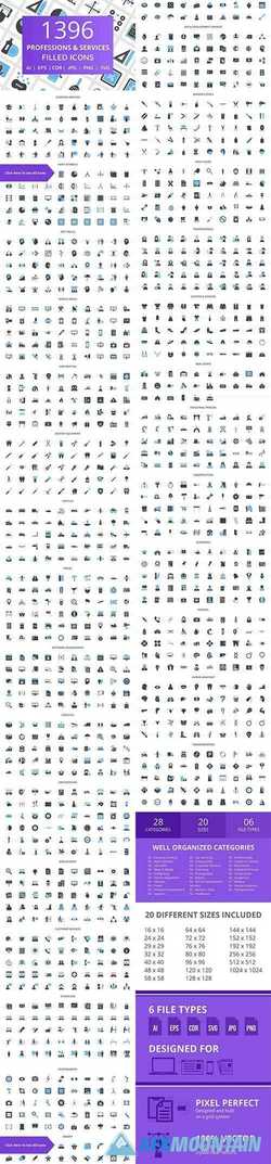 1396 PROFESSIONS FILLED ICONS 2402844