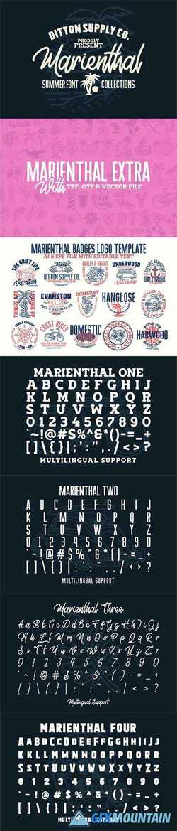 Marienthal Font Bundle + Extras! 2430401
