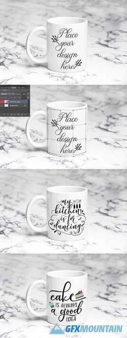 White coffee mug 11oz cup mockup 2505685