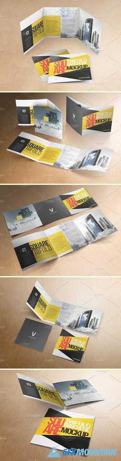 Square Tri-fold Brochure Mock-ups v2 1590423