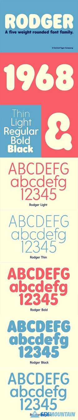 Rodger – A rounded font family