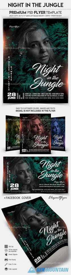Night in the Jungle – Flyer PSD Template