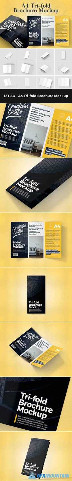 A4 Tri-fold Brochure Mockup