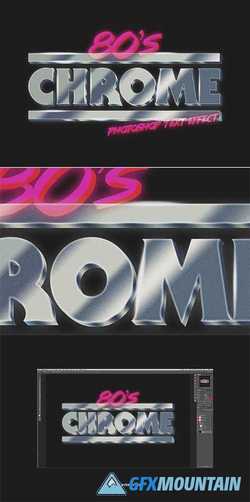 80s Chrome Photoshop Text Effect 2141755