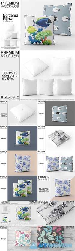Bordered Square Pillow Mockup Pack 2542012