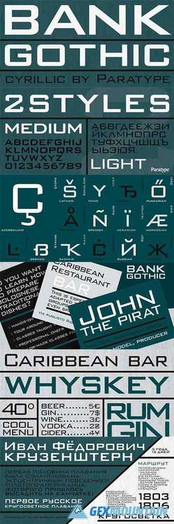 Bank Gothic  font family