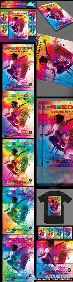Freedom Colors Fun Fest Photoshop Flyer Template 22356183