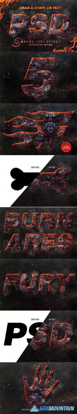 Magma Text Effect Photoshop Action 2853357
