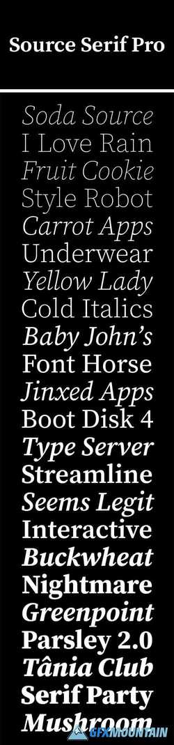 Source Serif Pro Font Family 