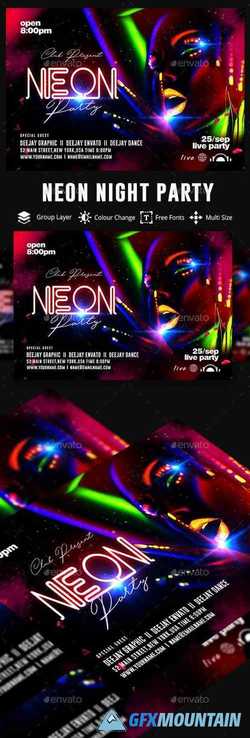 Neon Party Flyer 22471665
