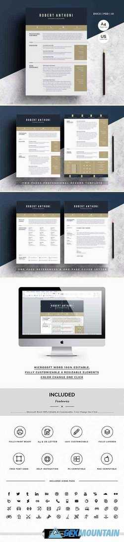 Word Resume Temlate | 4 Pages Pack 2735781
