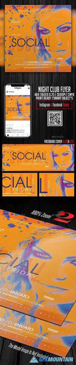 Night Club Flyer & Facebook Cover Template 22652339