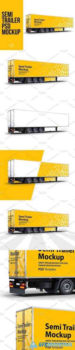 Semi Trailer Truck PSD Mockup 3202967