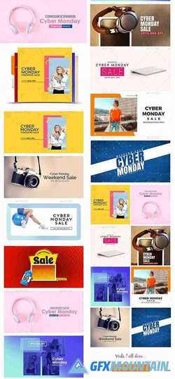 Cyber Monday Sale Facebook and Instagram Newsfeed Banners - 10 Designs 22882443