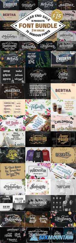 76 Fonts in 1 Font Collection 3148223