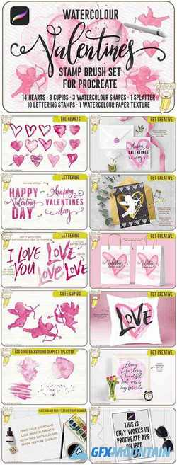 Watercolour Valentines Stamp Set 3378623