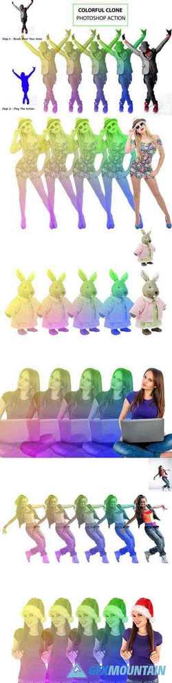 Colorful Clone Photoshop Action 3163427
