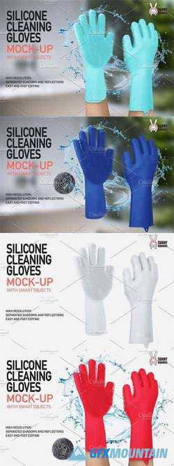 SILICONE CLEANING GLOVES MOCK-UP 3350367