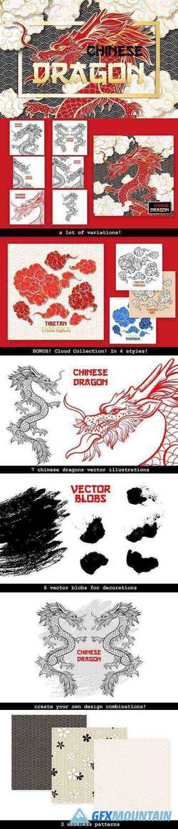 Chinese Dragon Vector Illustrations - 3501665