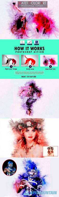 Water color Art Photoshop Actions 3532725
