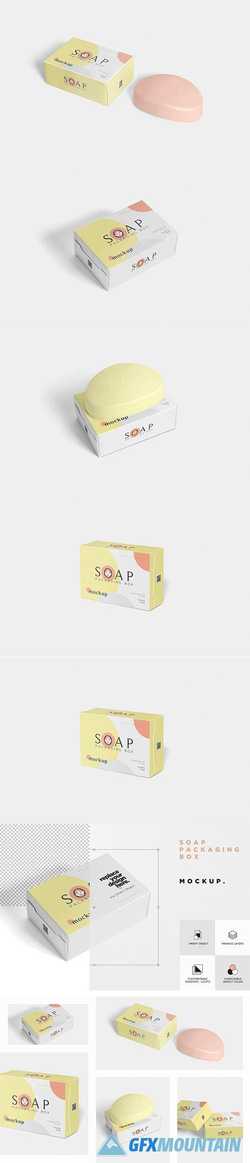 Packaging Box & Soap Mockup 3476268