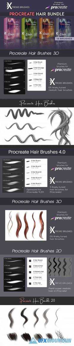 Procreate Hair Bundle 3284605