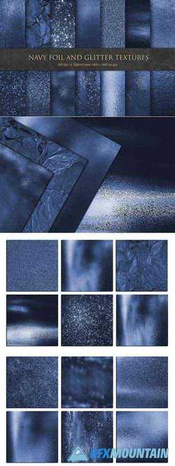 Navy Foil and Glitter Textures - 3333687